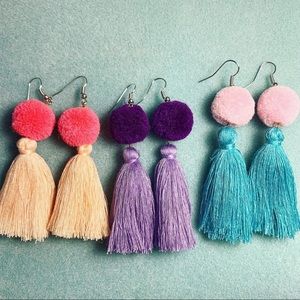 ☆ custom pom pom tassel earrings ☆